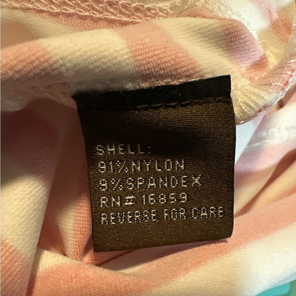 J. McLaughlin Striped Coral, White and Teal Mini Flutter Skirt - Picture 4 of 7